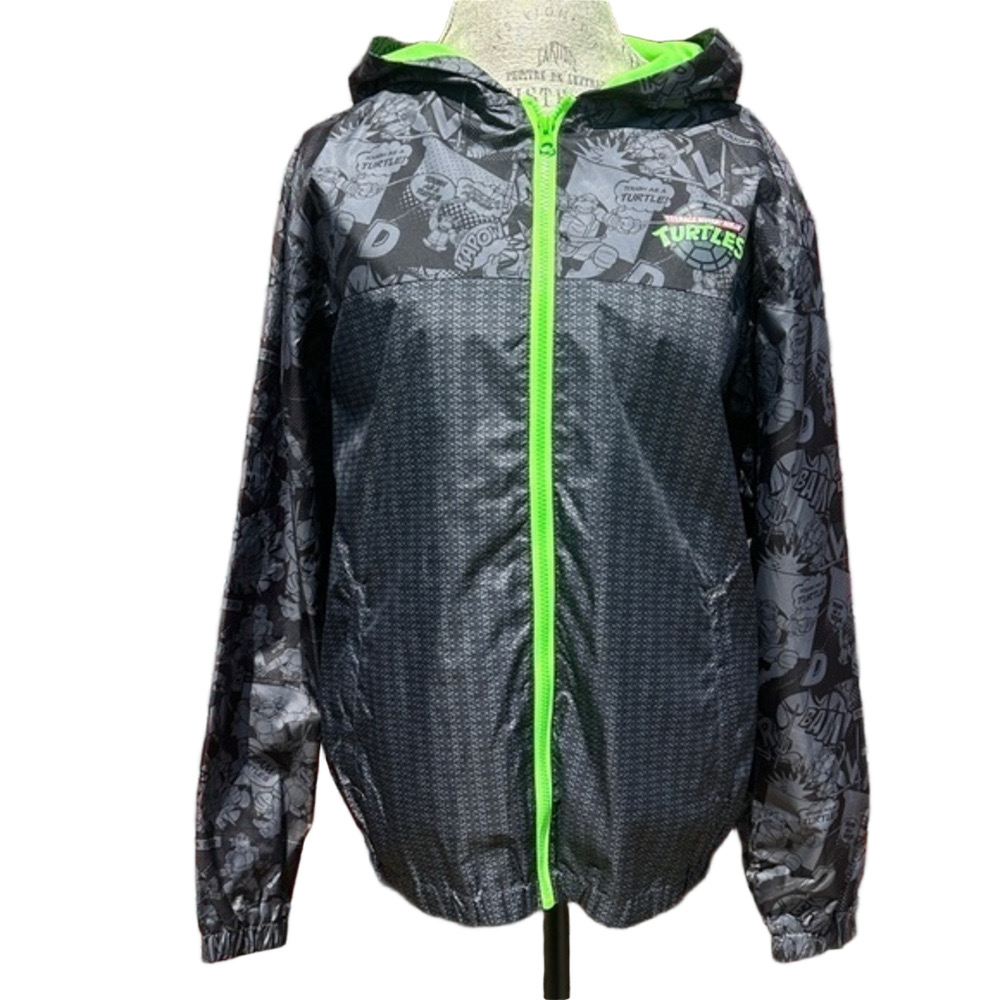 Nickelodeon TMNT Black Raincoat with Neon Green Accents   HG